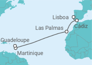 Itinerario del Crucero España, Martinica - Costa Cruceros