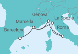 Itinerario del Crucero Francia, Italia - MSC Cruceros