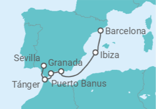 Itinerario del Crucero España, Marruecos - Seadream Yacht Club