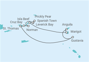 Itinerario del Crucero Dominica, Guadalupe - Seadream Yacht Club