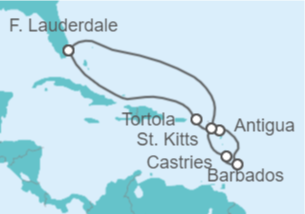 Itinerario del Crucero Antillas, Barbados, Santa Lucía TI - con vuelos - Celebrity Cruises