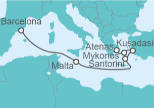 Itinerario del Crucero Malta, Grecia, Turquía TI - con vuelos - Celebrity Cruises
