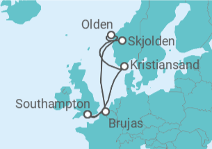 Itinerario del Crucero Noruega, Bélgica - Royal Caribbean
