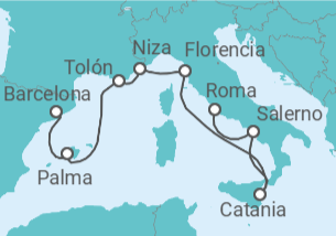 Itinerario del Crucero España, Italia y la Costa Azul - Royal Caribbean