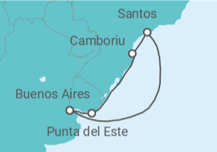 Itinerario del Crucero Brasil, Uruguay - MSC Cruceros