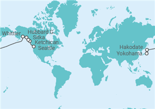 Itinerario del Crucero Transpacífico: Glaciar Hubbard, Ketchikan y Hakodate - NCL Norwegian Cruise Line