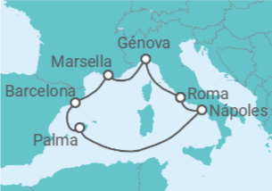 Itinerario del Crucero Italia, Francia, España - Costa Cruceros