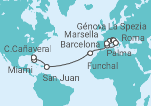 Itinerario del Crucero Desde Barcelona a Orlando - MSC Cruceros