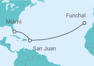 Itinerario del Crucero Desde Funchal a Miami - MSC Cruceros