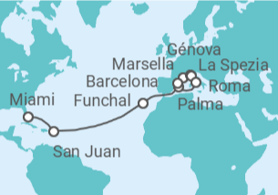 Itinerario del Crucero Desde Marsella a Miami - MSC Cruceros