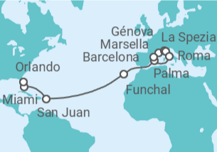 Itinerario del Crucero Desde Marsella a Orlando - MSC Cruceros