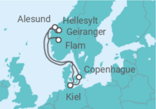 Itinerario del Crucero Fiordos Noruegos, Alemania - con vuelos - MSC Cruceros