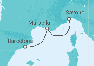 Itinerario del Crucero Francia - Costa Cruceros
