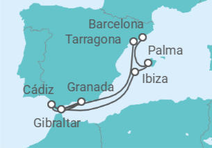 Itinerario del Crucero España, Gibraltar - NCL Norwegian Cruise Line