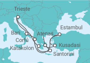 Itinerario del Crucero Turquía, Grecia, Italia - MSC Cruceros