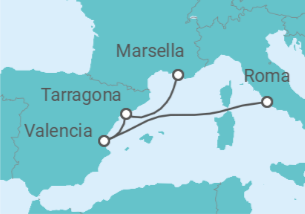 Itinerario del Crucero España - MSC Cruceros