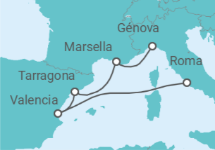 Itinerario del Crucero España, Francia - MSC Cruceros