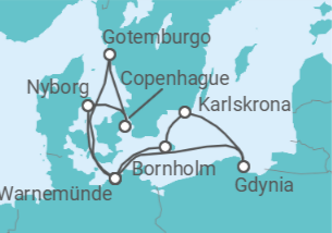 Itinerario del Crucero Dinamarca, Suecia, Alemania, Polonia - AIDA