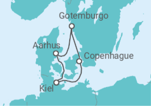 Itinerario del Crucero Dinamarca, Suecia - AIDA