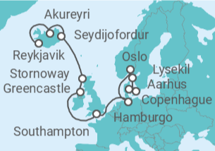 Itinerario del Crucero Un largo viaje por las costas del norte y los reinos glaciales - Explora Journeys