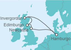 Itinerario del Crucero Reino Unido - AIDA