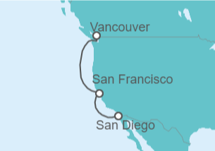 Itinerario del Crucero Estados Unidos - Holland America Line