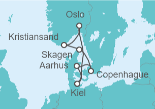 Itinerario del Crucero Noruega, Dinamarca TI - AIDA