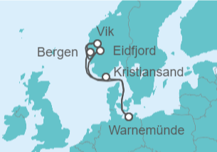 Itinerario del Crucero Noruega TI - AIDA