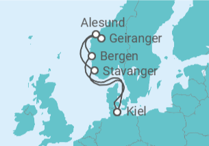 Itinerario del Crucero Noruega TI - AIDA