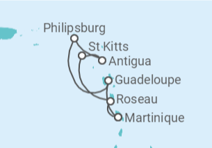 Itinerario del Crucero Islas Canarias TI - AIDA