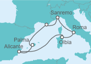 Itinerario del Crucero Islas Canarias TI - AIDA