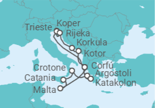 Itinerario del Crucero Malta, Italia, Grecia, Eslovenia, Montenegro TI - AIDA