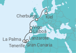 Itinerario del Crucero Islas Canarias TI - AIDA