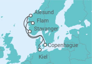 Itinerario del Crucero Valor vikingo - Costa Cruceros