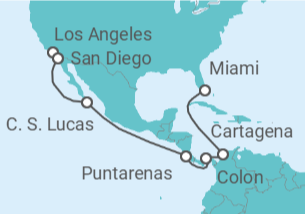 Itinerario del Crucero Desde Los Ángeles a Miami - MSC Cruceros