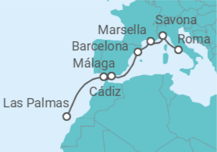Itinerario del Crucero Italia, Francia, España TI - Costa Cruceros