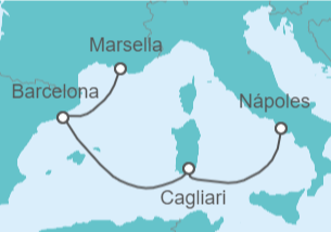 Itinerario del Crucero España, Italia TI - Costa Cruceros
