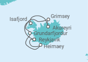 Itinerario del Crucero Islandia - Ponant