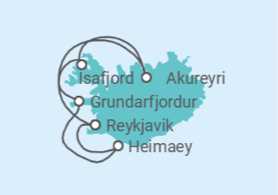 Itinerario del Crucero Islandia - Ponant