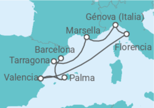 Itinerario del Crucero Francia, Italia, España - MSC Cruceros