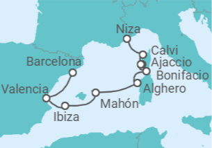 Itinerario del Crucero Francia, España - Ponant