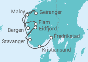 Itinerario del Crucero Noruega - Ponant