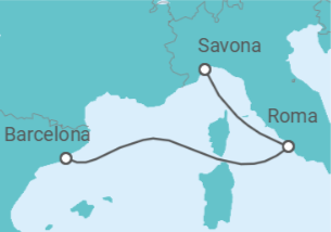Itinerario del Crucero Italia TI - Costa Cruceros