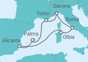Itinerario del Crucero Historia y belleza natural - Costa Cruceros