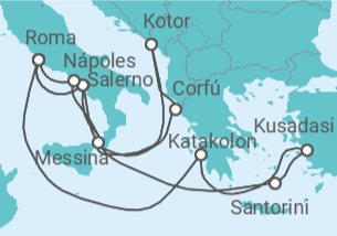 Itinerario del Crucero Mediterráneo, Egeo y Adriático - Princess Cruises