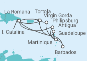 Itinerario del Crucero República Dominicana, Martinica, Antigua - MSC Cruceros