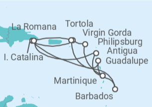 Itinerario del Crucero República Dominicana, Antigua, Martinica - MSC Cruceros