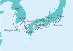 Itinerario del Crucero Islas tropicales del sur de Japón - Silversea