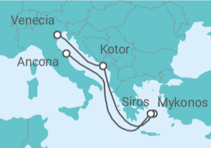 Itinerario del Crucero Montenegro, Grecia - MSC Cruceros