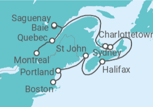 Itinerario del Crucero Canadá - Oceania Cruises